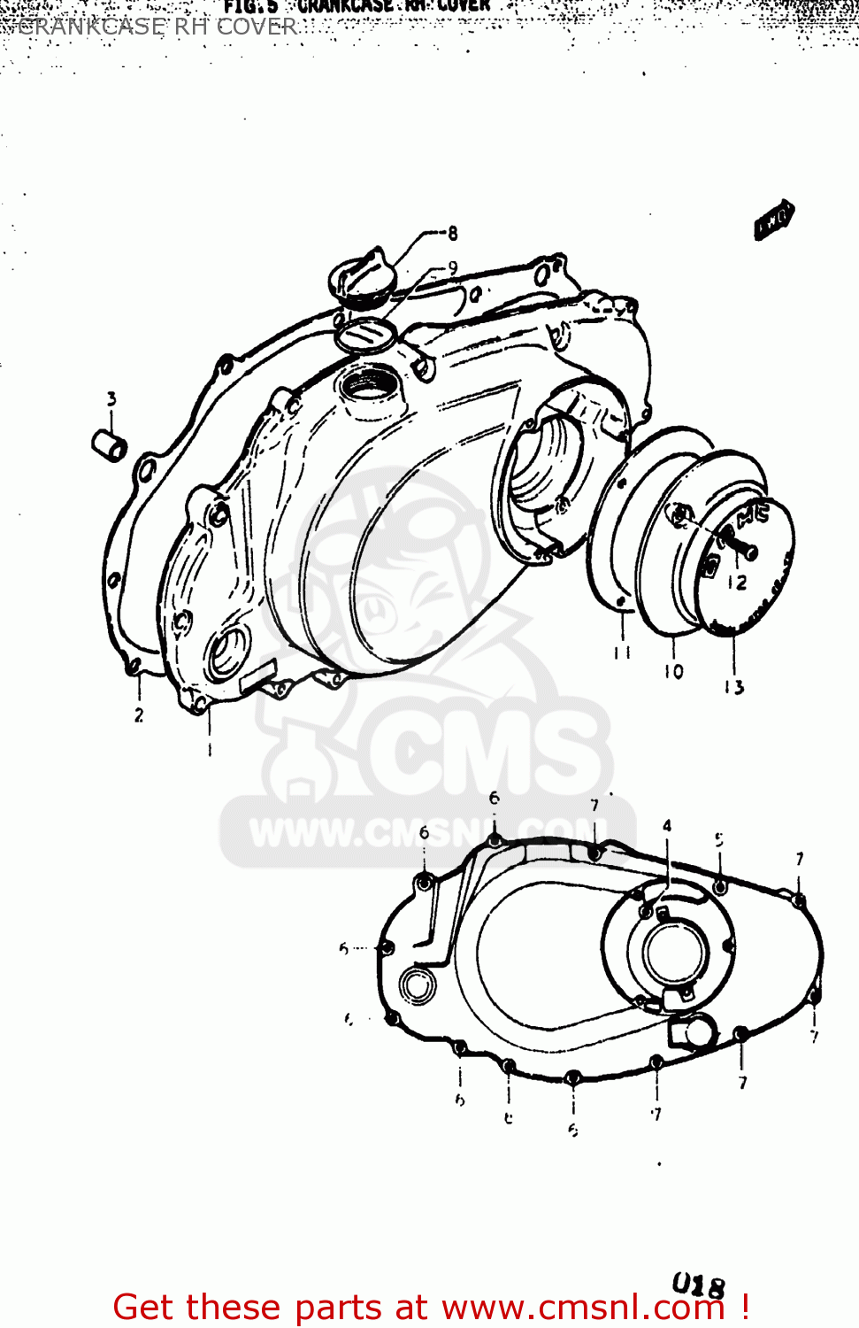 CRANKCASE RH COVER GS400X 1977 (B) USA (E03)