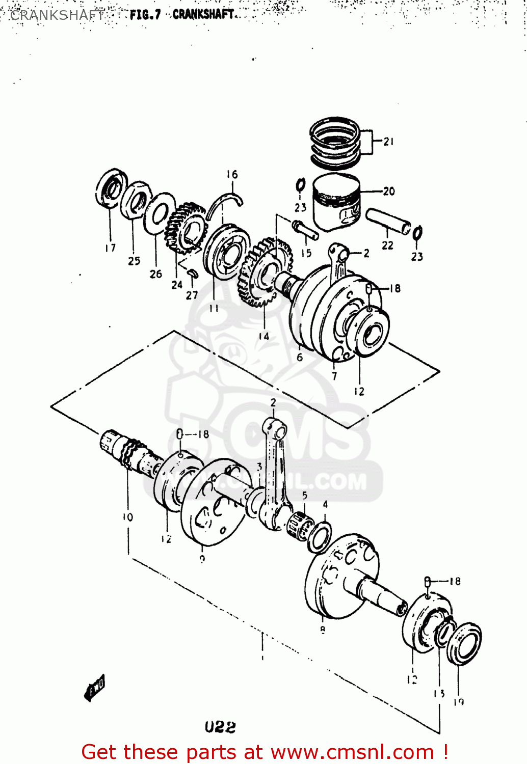 CRANKSHAFT GS400X 1977 (B) USA (E03)