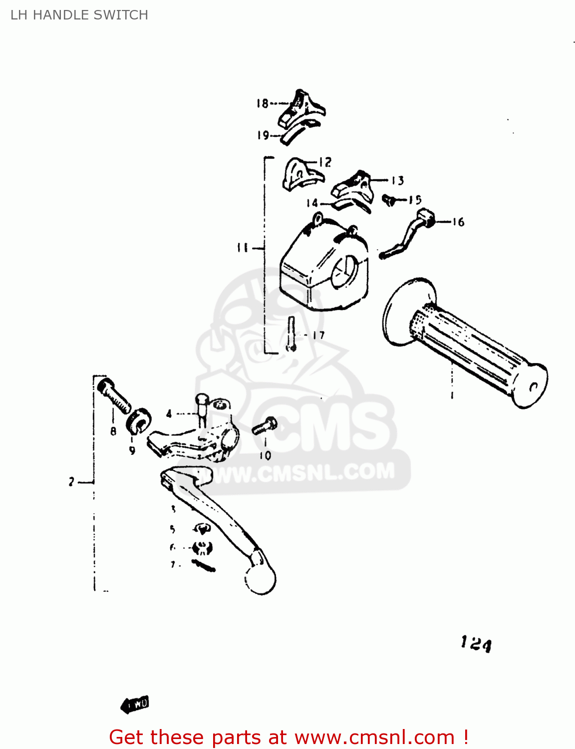 LH HANDLE SWITCH GS400X 1977 (B) USA (E03)