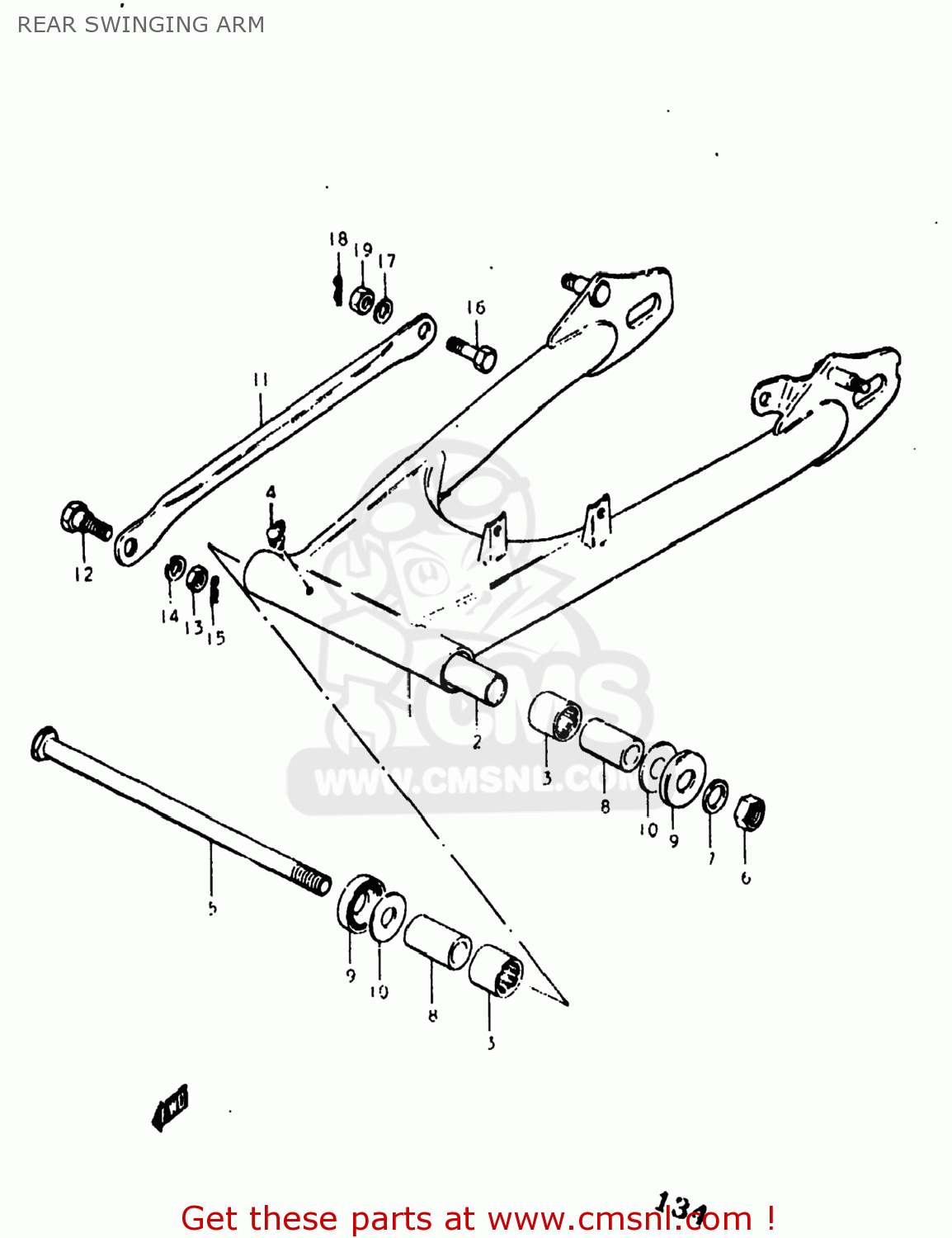 REAR SWINGING ARM GS400X 1977 (B) USA (E03)