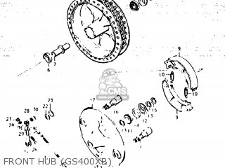 FRONT HUB (GS400XB) - GS400X 1977 (B) USA (E03)