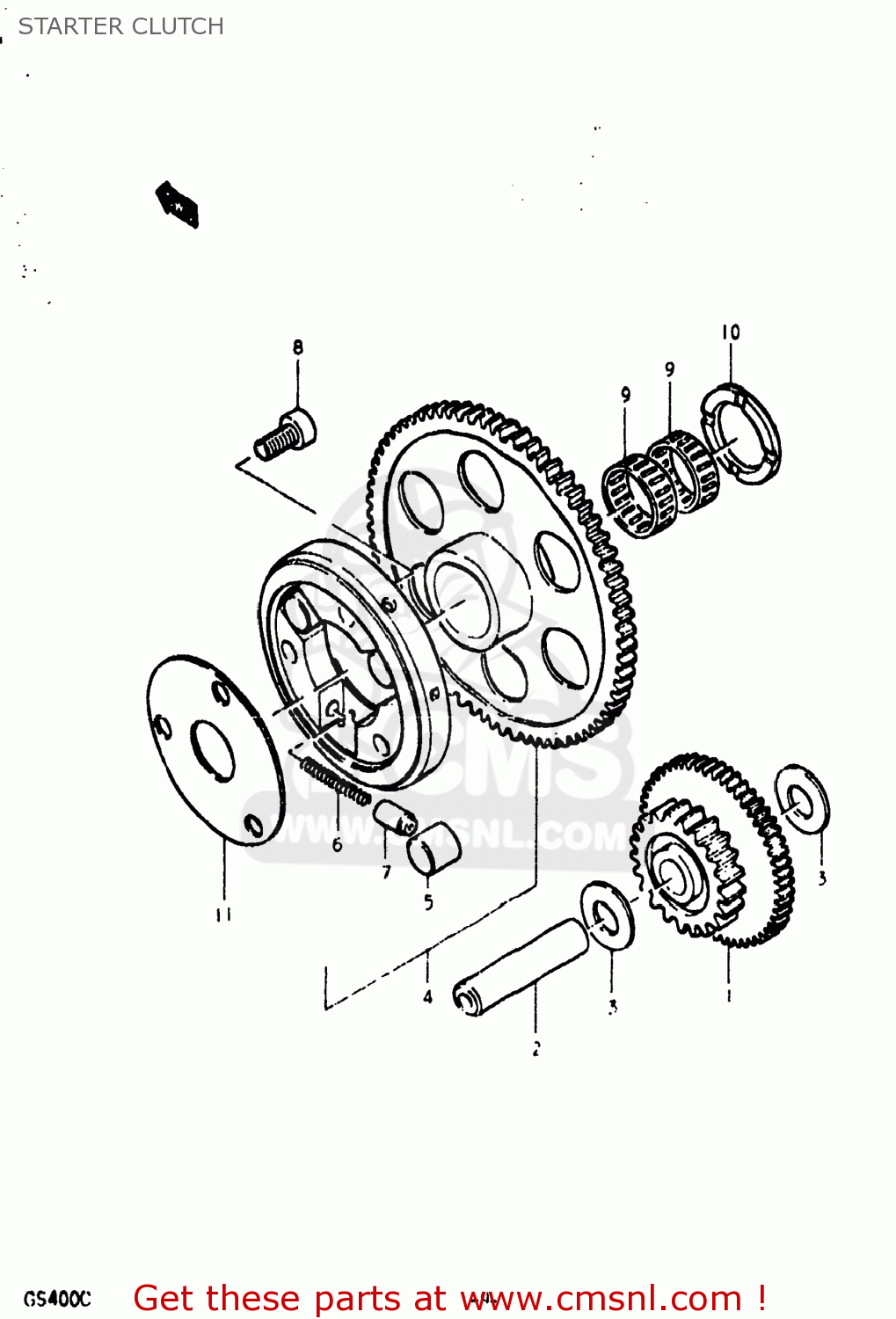 Suzuki GS400X 1978 (C) USA (E03) STARTER CLUTCH - buy original STARTER ...