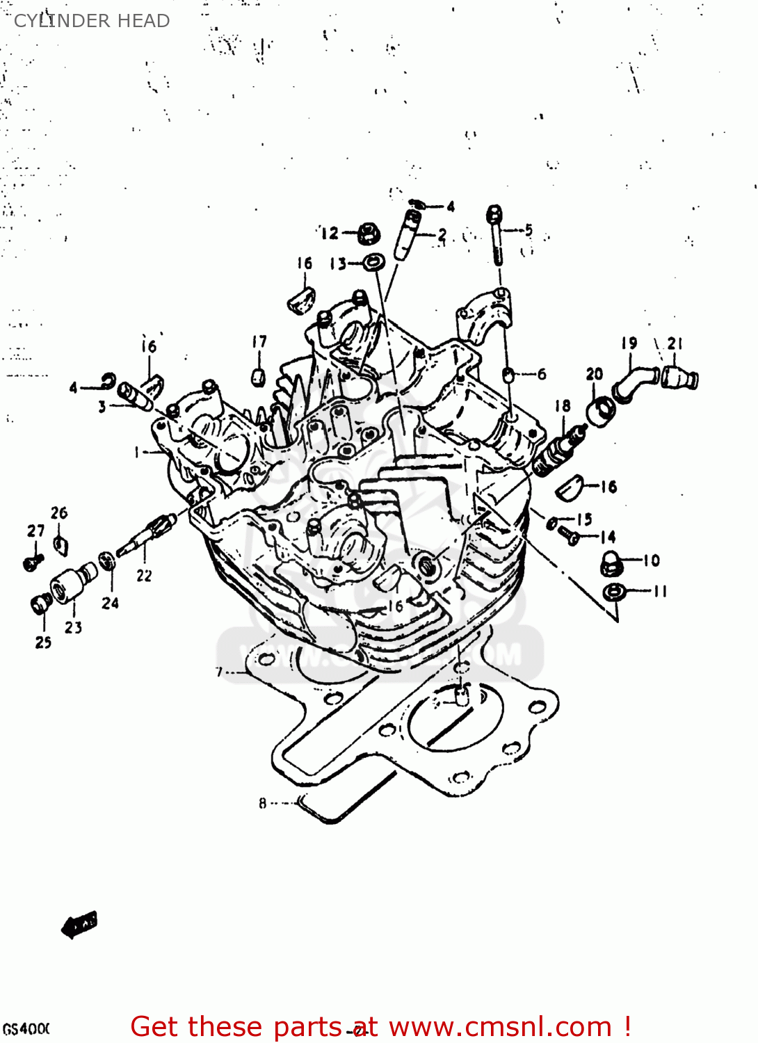 CYLINDER HEAD GS400X 1978 (C) USA (E03)