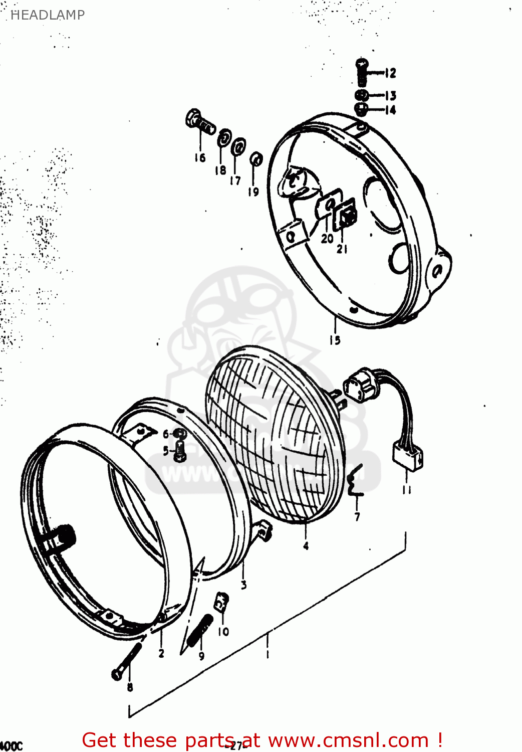 HEADLAMP GS400X 1978 (C) USA (E03)