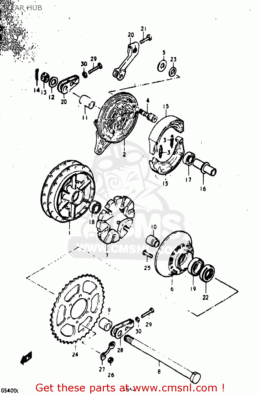 REAR HUB GS400X 1978 (C) USA (E03)