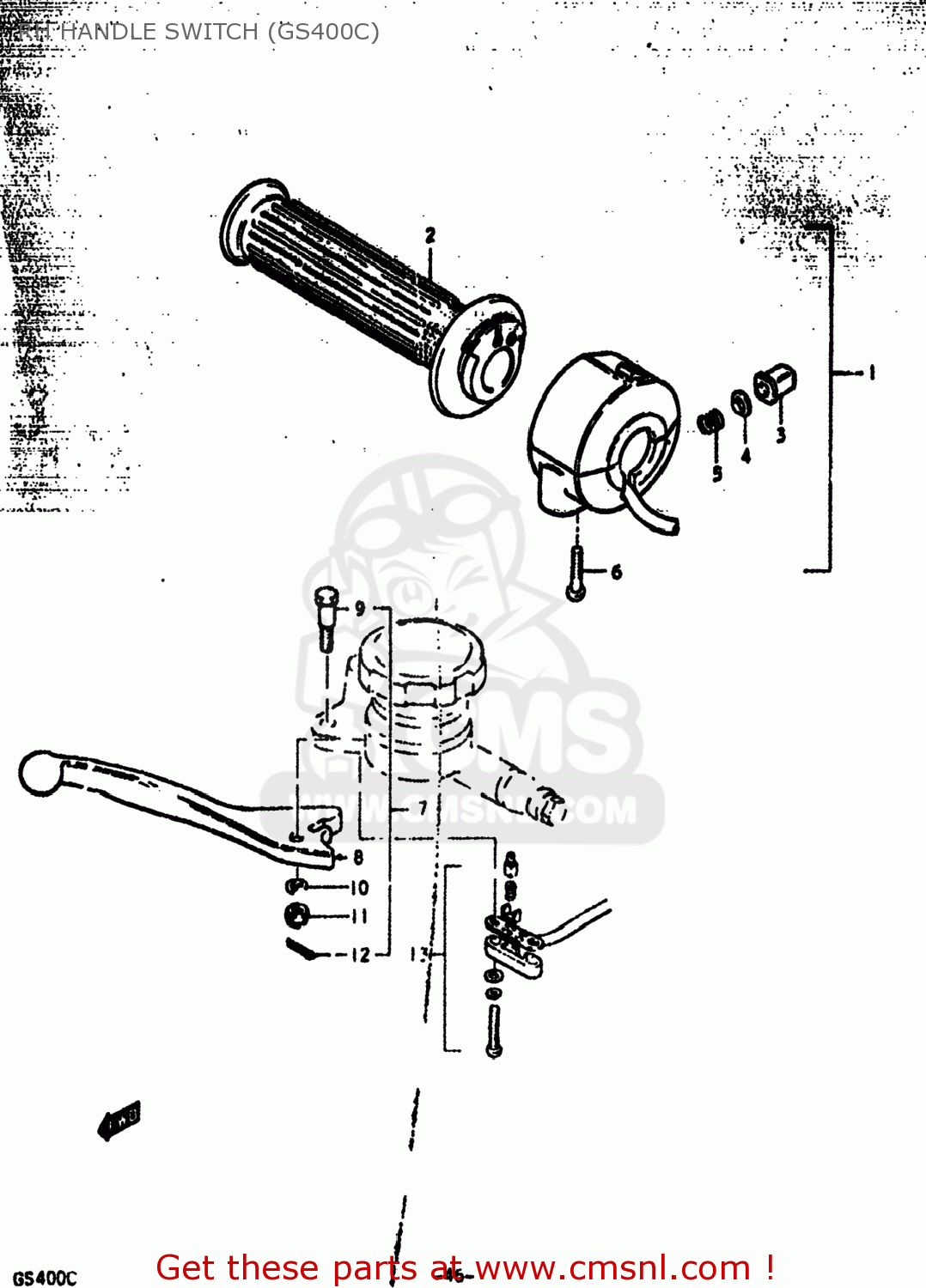 RH HANDLE SWITCH (GS400C) GS400X 1978 (C) USA (E03)
