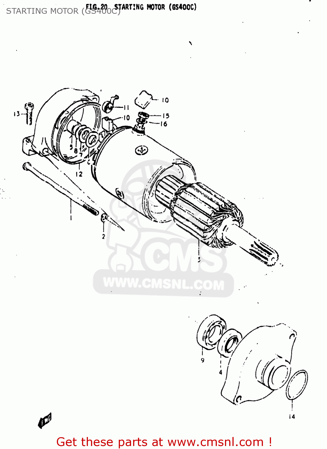 STARTING MOTOR (GS400C) GS400X 1978 (C) USA (E03)