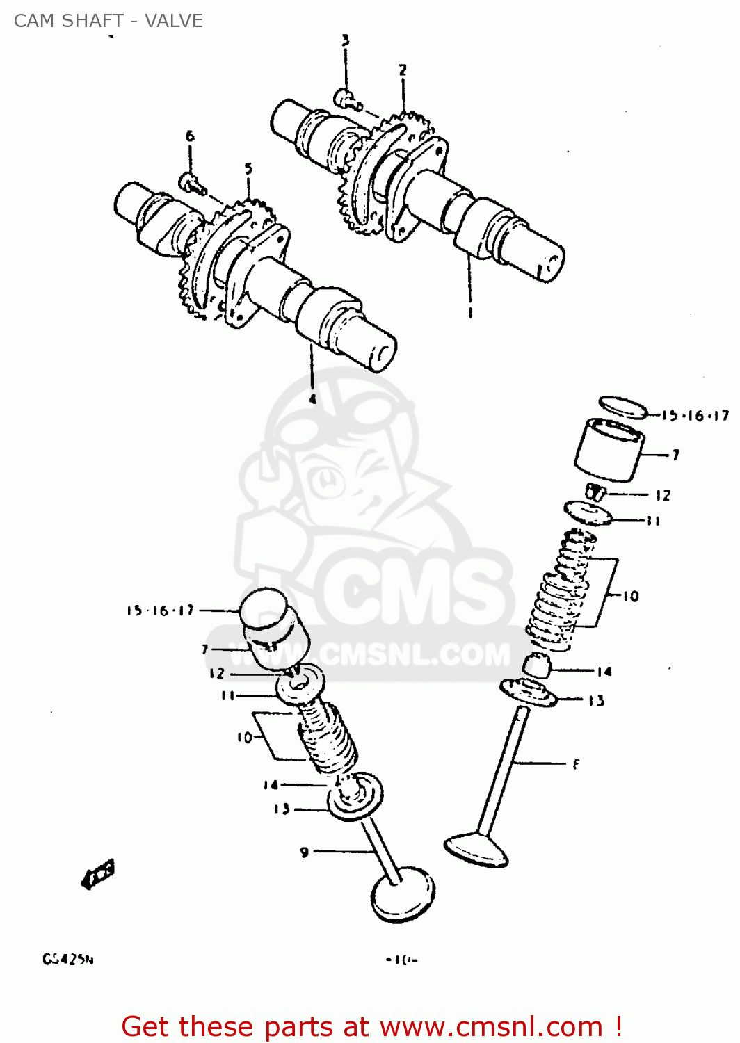 CAM SHAFT - VALVE GS425 1979 (N) GENERAL EXPORT (E01)