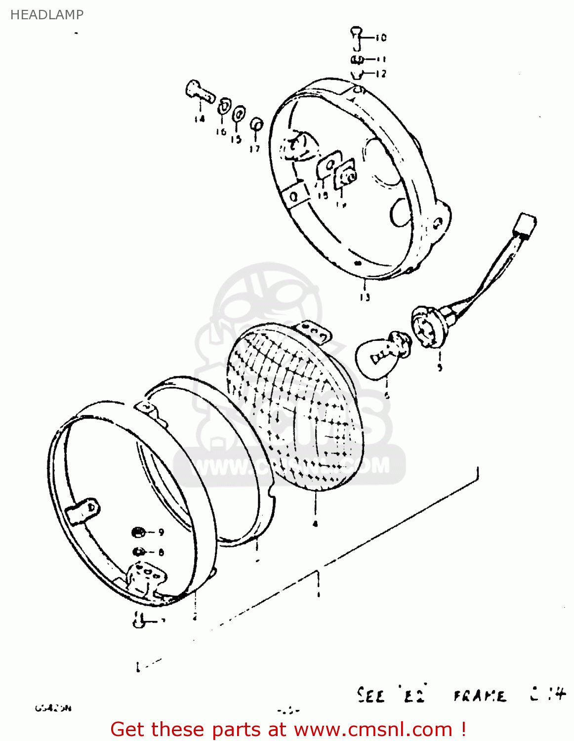 HEADLAMP GS425 1979 (N) GENERAL EXPORT (E01)