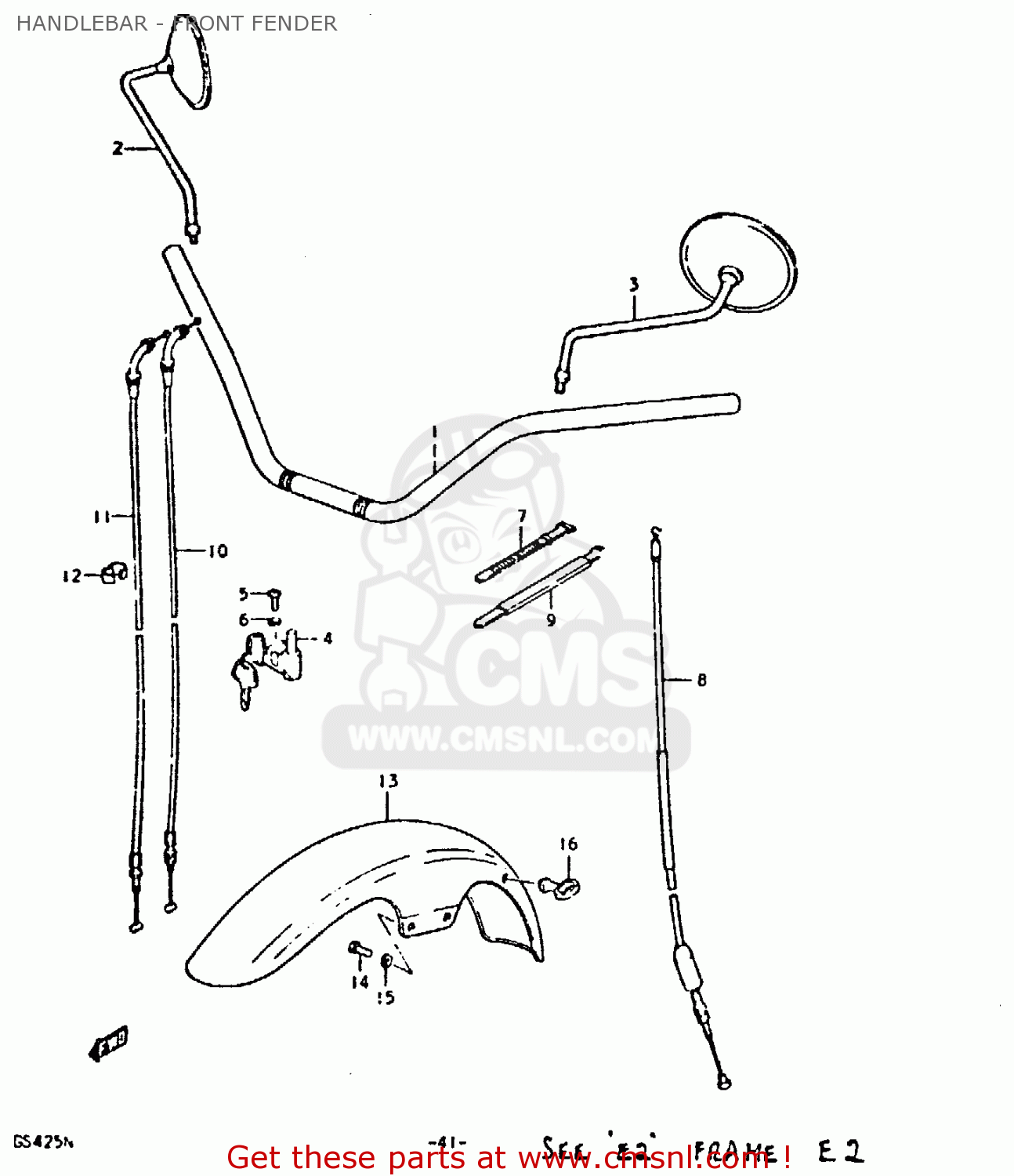 HANDLEBAR - FRONT FENDER GS425 1979 (N) GENERAL EXPORT (E01)