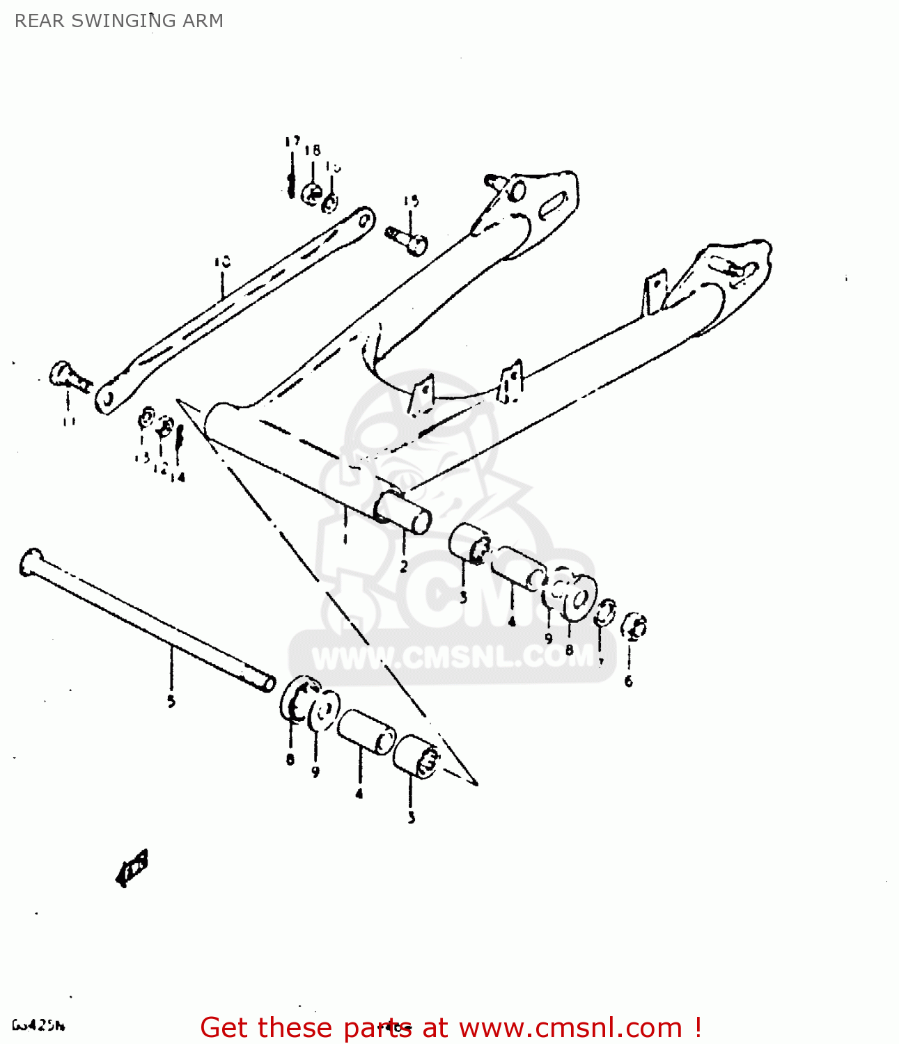 REAR SWINGING ARM GS425 1979 (N) GENERAL EXPORT (E01)