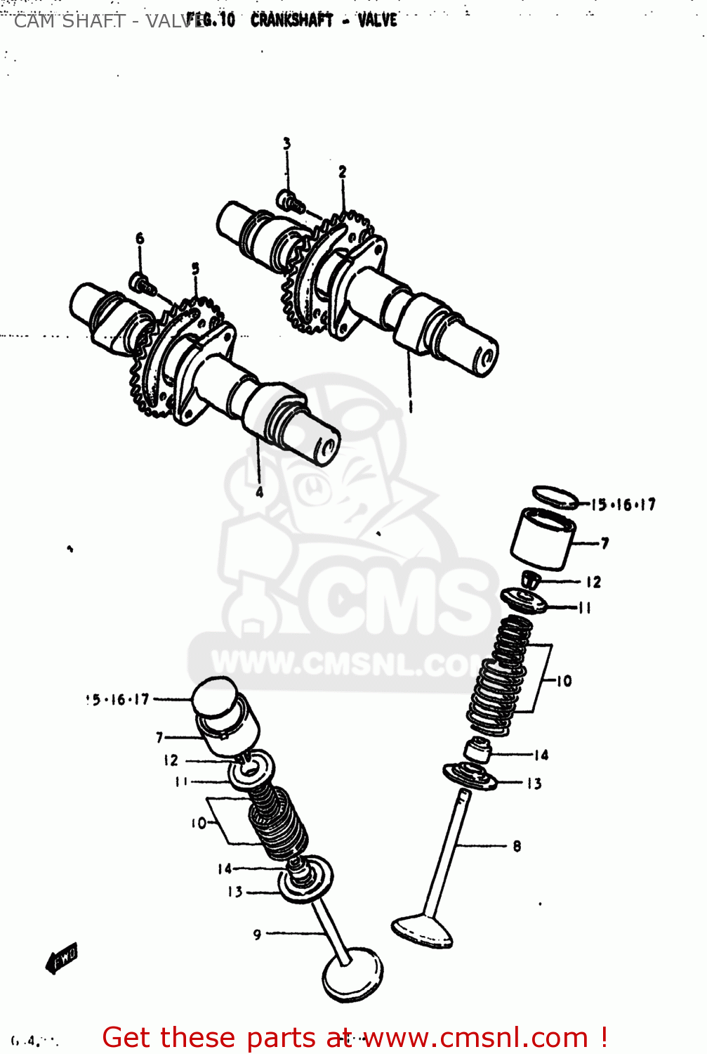 CAM SHAFT - VALVE GS425 1979 (N) USA (E03)