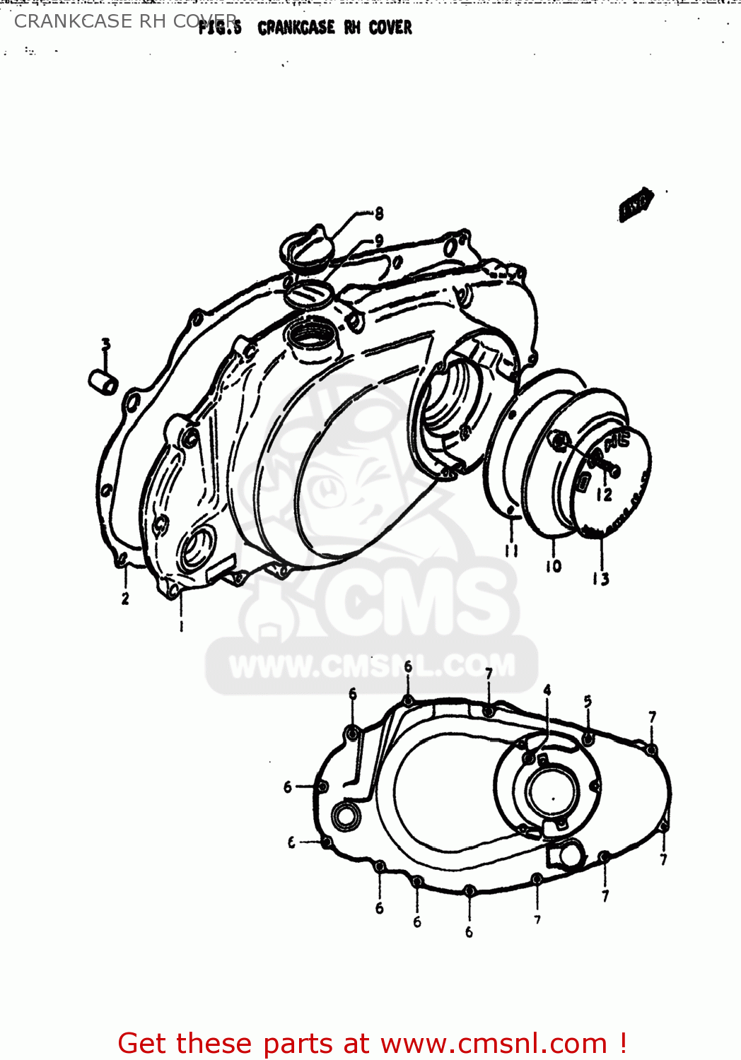 CRANKCASE RH COVER GS425 1979 (N) USA (E03)