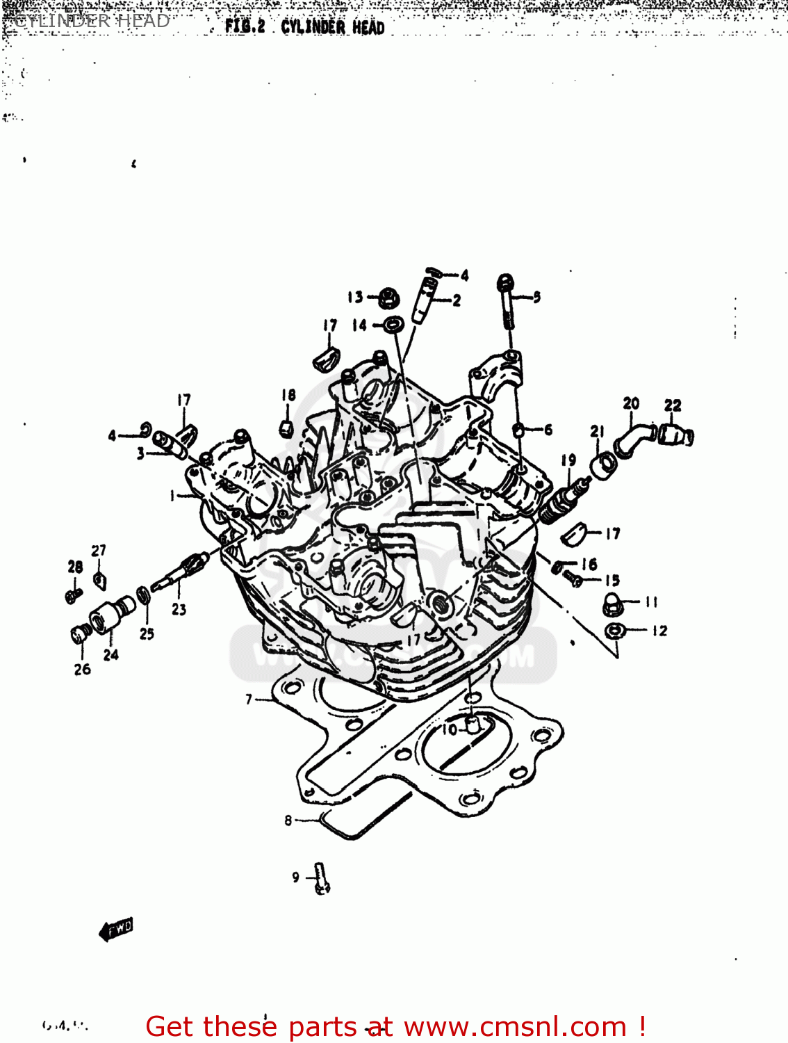 CYLINDER HEAD GS425 1979 (N) USA (E03)