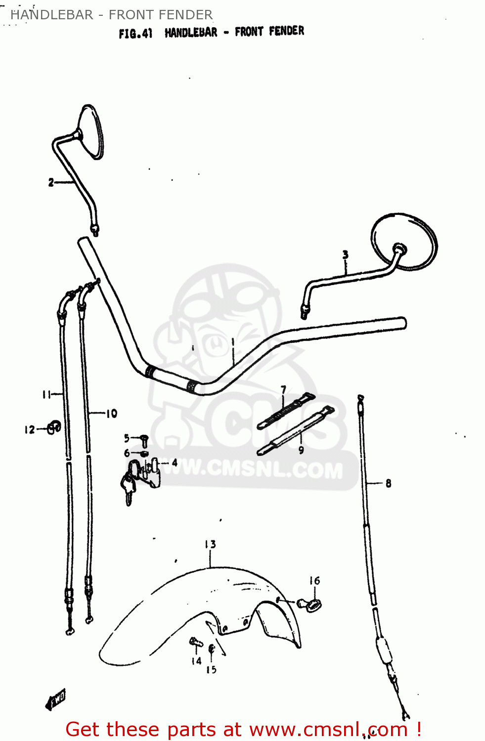 HANDLEBAR - FRONT FENDER GS425 1979 (N) USA (E03)
