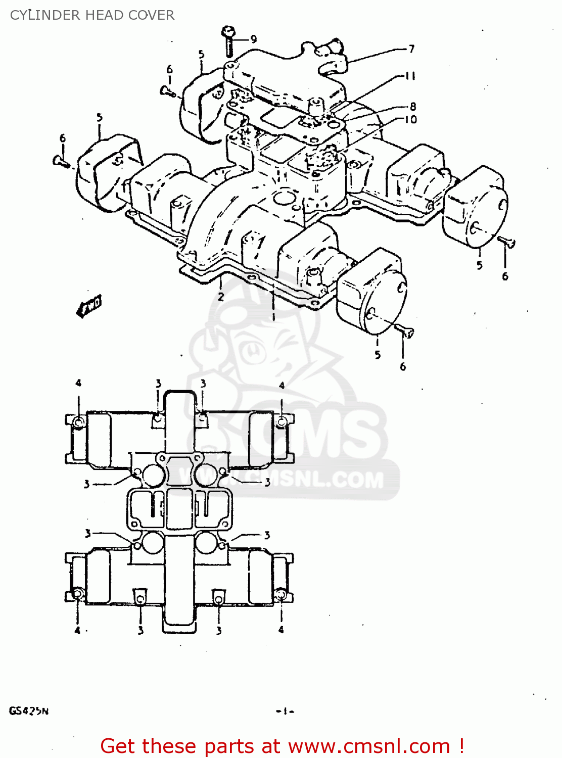 CYLINDER HEAD COVER GS425E 1979 (N) GENERAL EXPORT (E01)