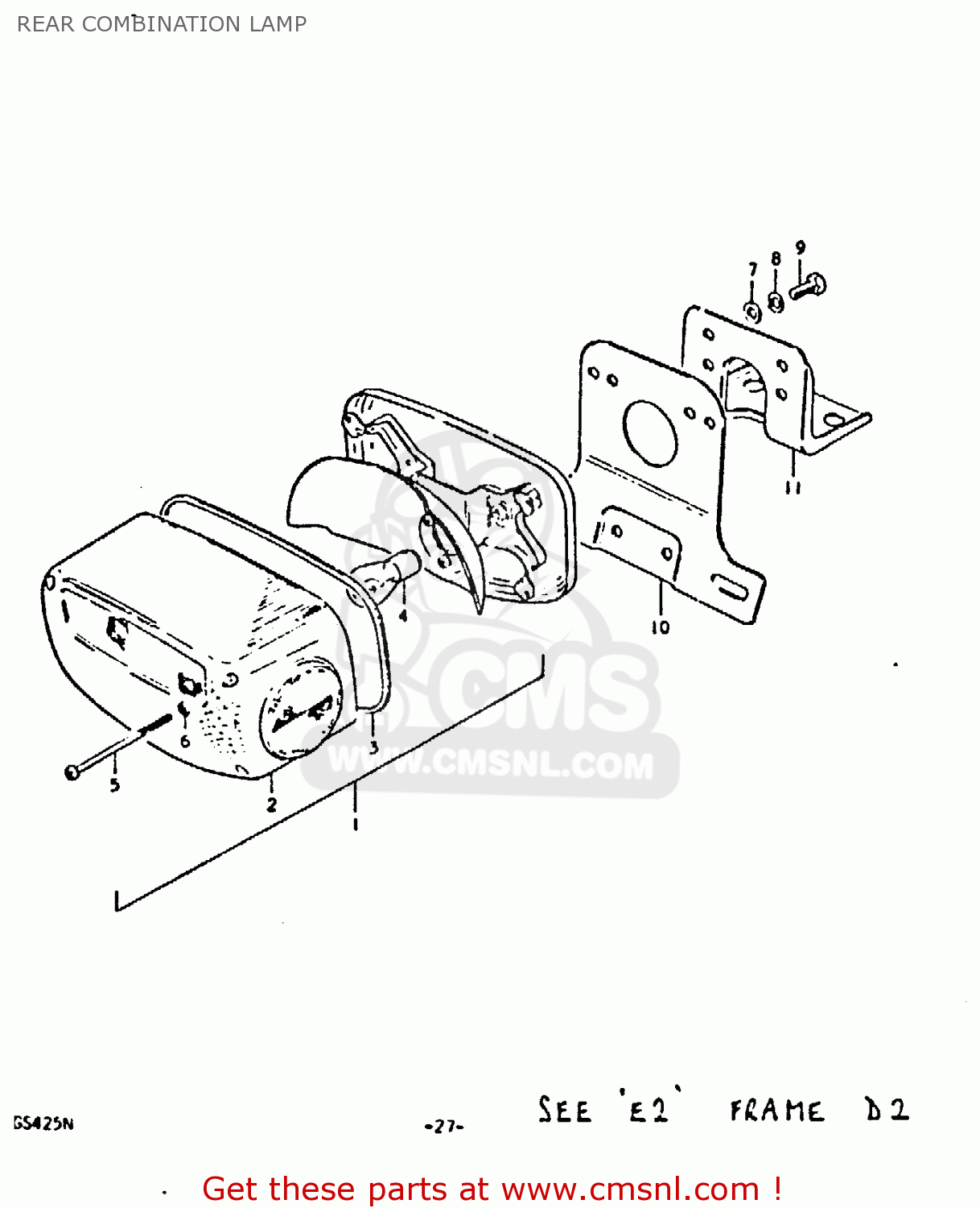 REAR COMBINATION LAMP GS425E 1979 (N) GENERAL EXPORT (E01)