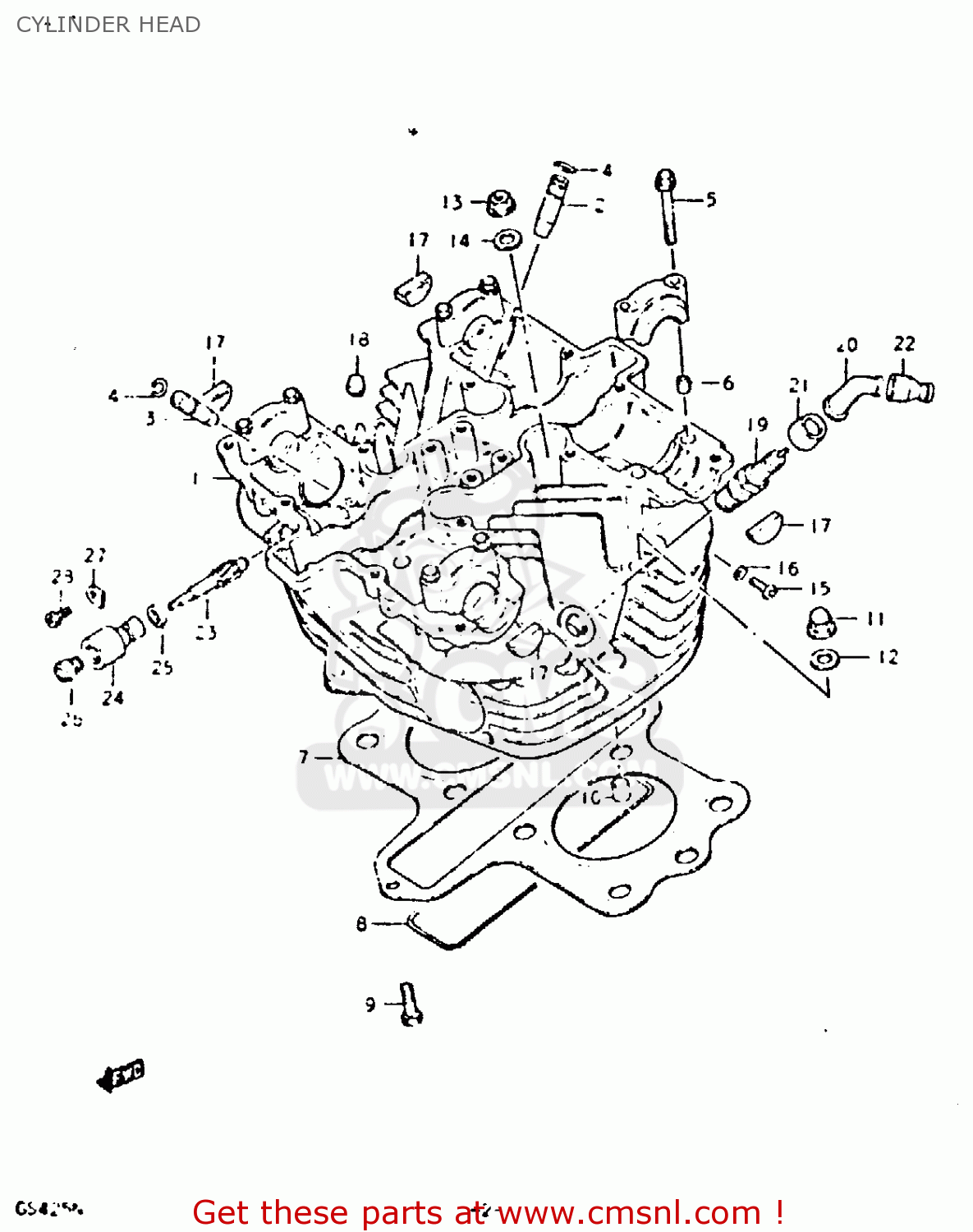 CYLINDER HEAD GS425E 1979 (N) GENERAL EXPORT (E01)