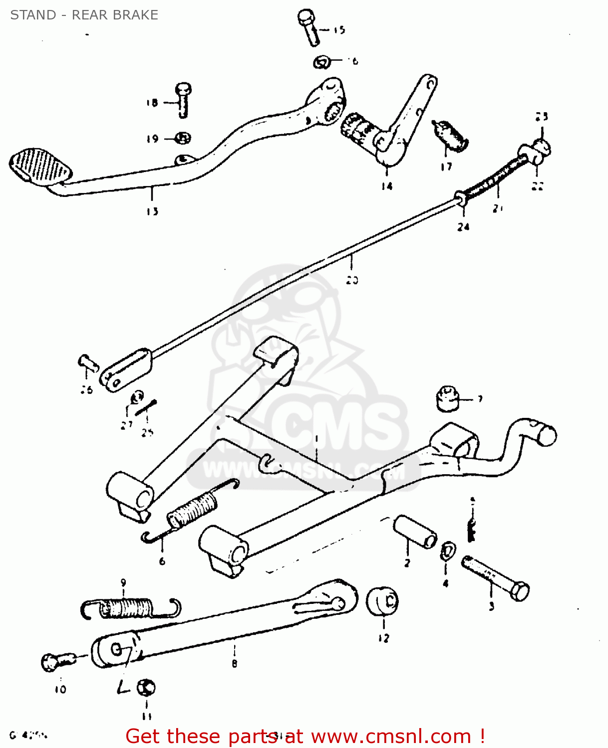STAND - REAR BRAKE GS425E 1979 (N) GENERAL EXPORT (E01)