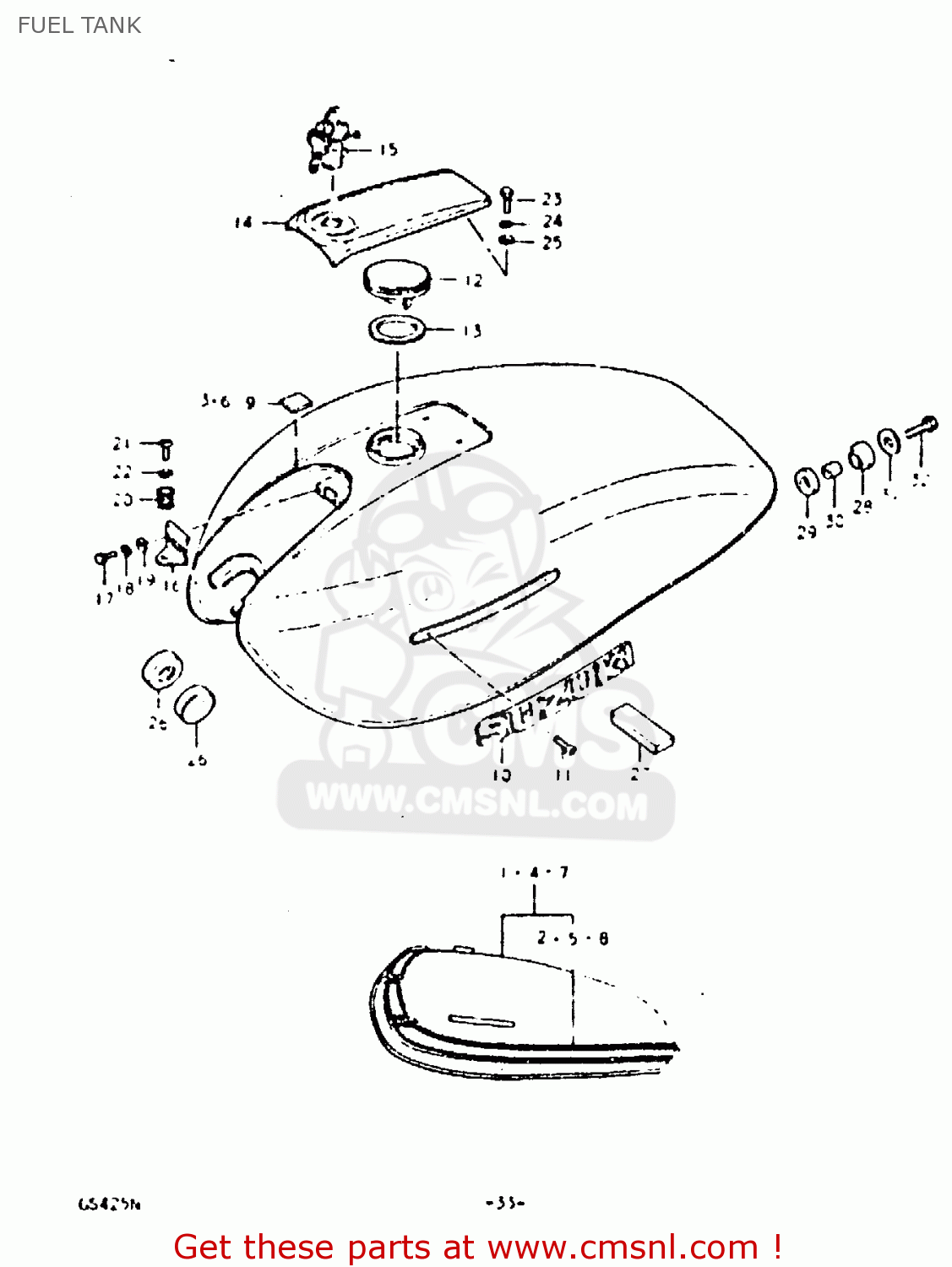 FUEL TANK GS425E 1979 (N) GENERAL EXPORT (E01)