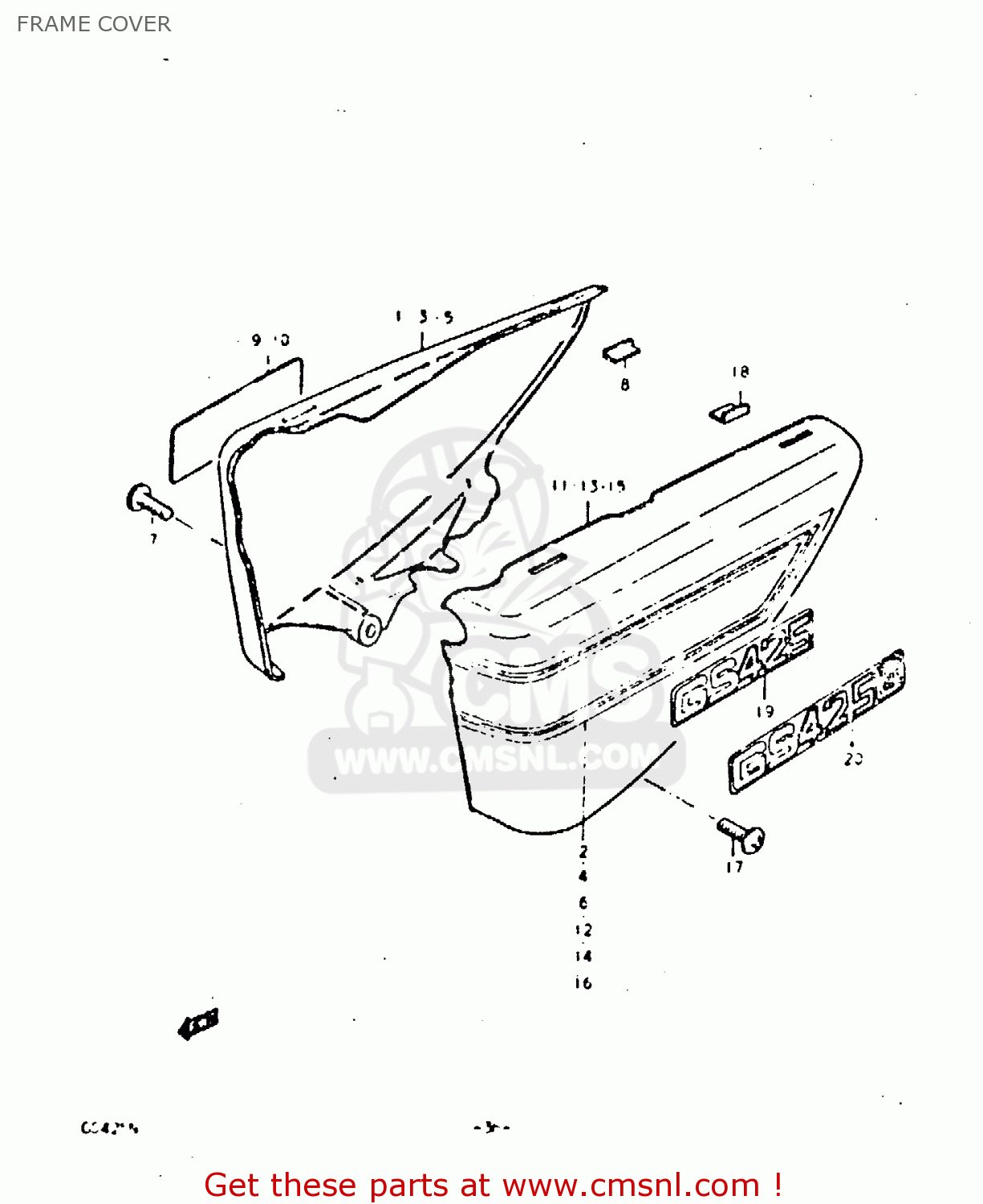 FRAME COVER GS425E 1979 (N) GENERAL EXPORT (E01)