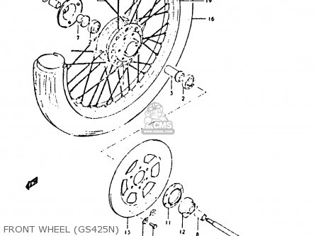 FRONT WHEEL (GS425N) - GS425E 1979 (N) GENERAL EXPORT (E01)