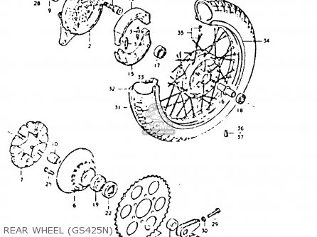 REAR WHEEL (GS425N) - GS425E 1979 (N) GENERAL EXPORT (E01)