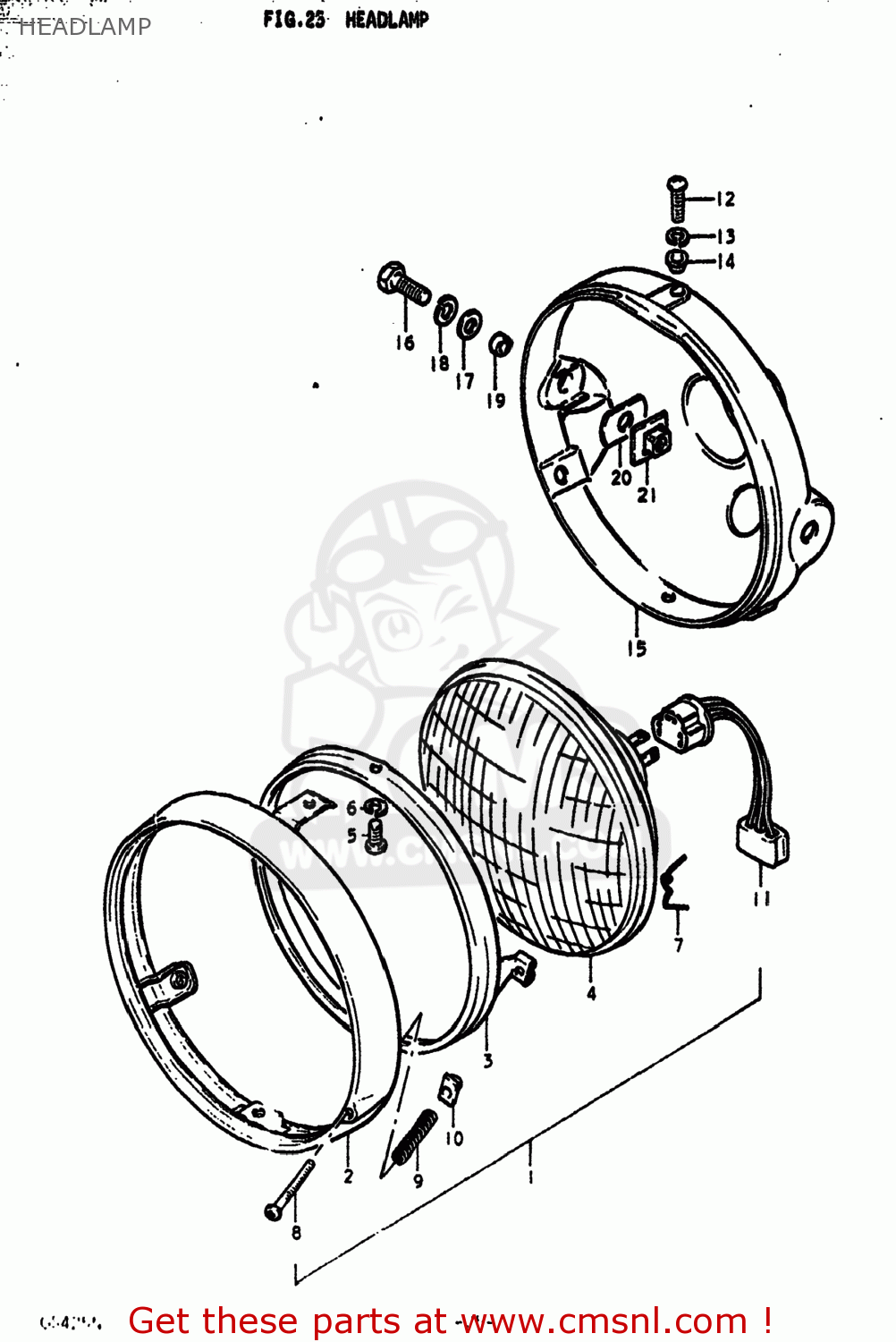 HEADLAMP GS425E 1979 (N) USA (E03)