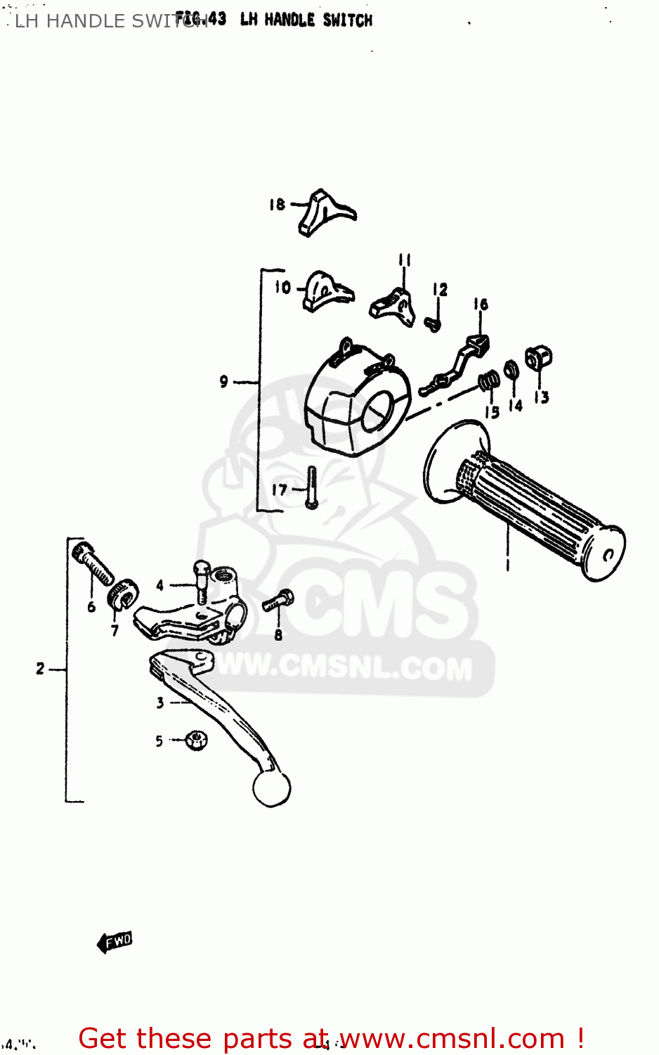LH HANDLE SWITCH GS425E 1979 (N) USA (E03)