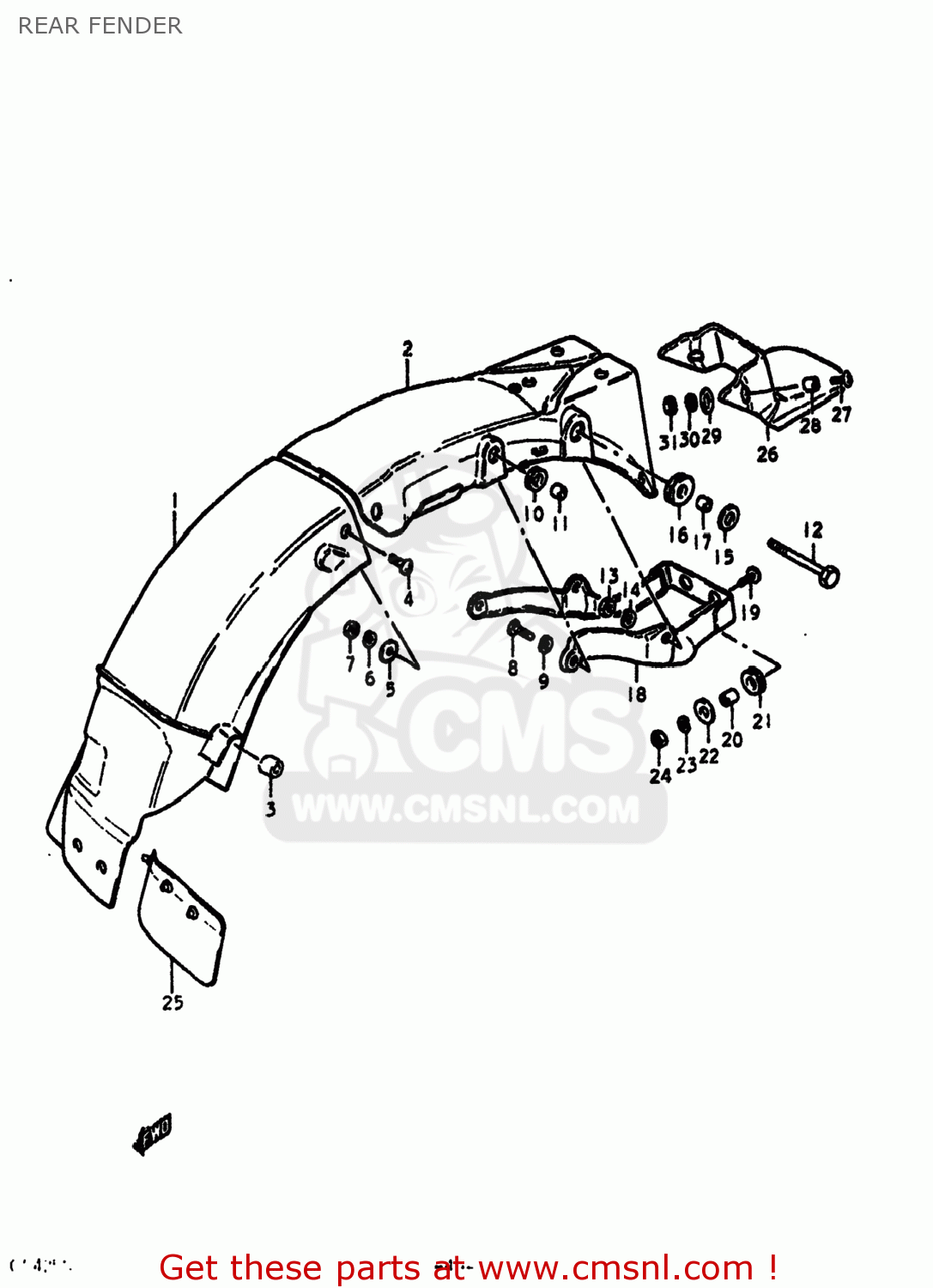REAR FENDER GS425E 1979 (N) USA (E03)