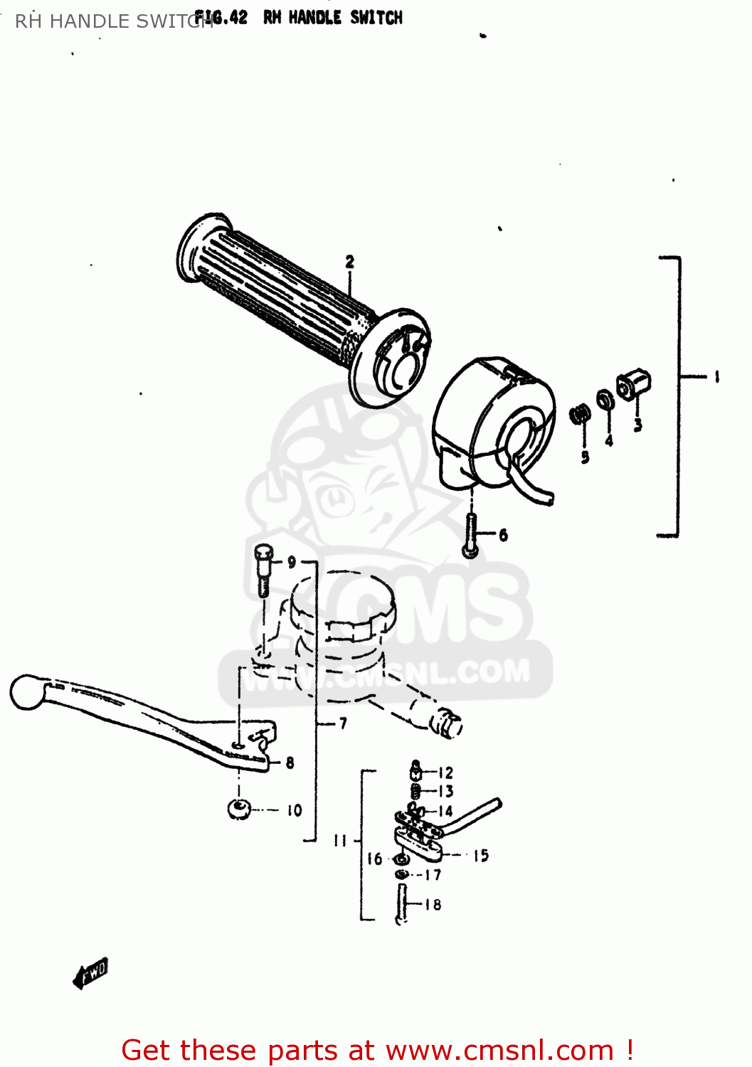 RH HANDLE SWITCH GS425E 1979 (N) USA (E03)
