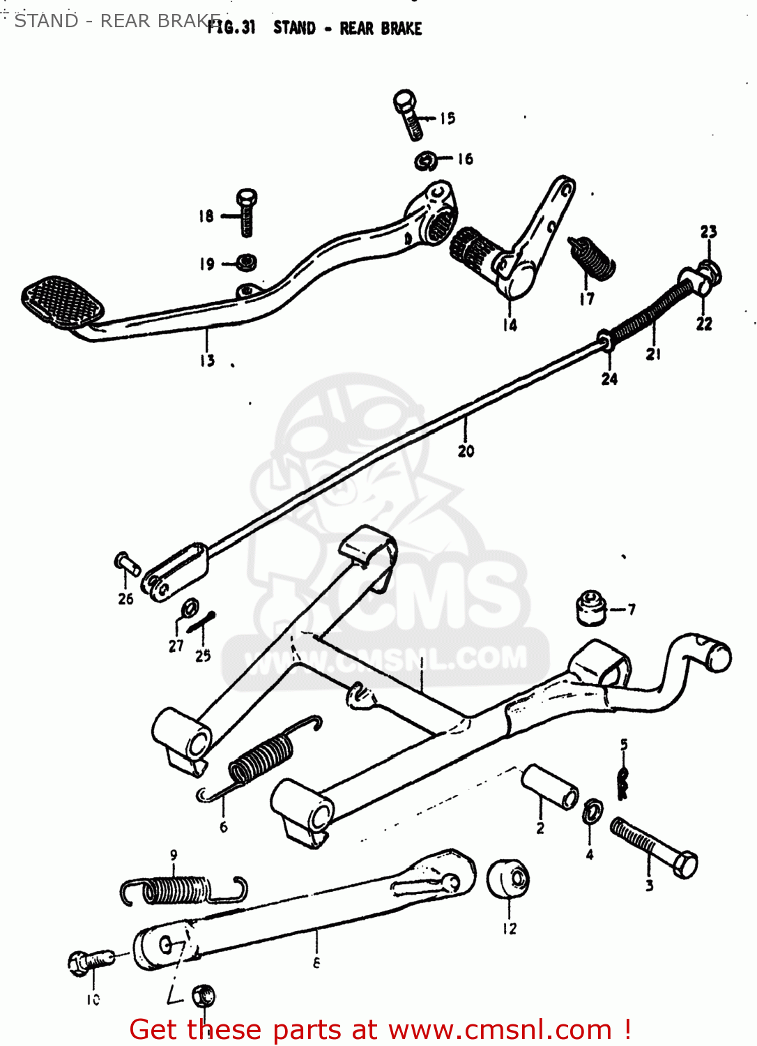 STAND - REAR BRAKE GS425E 1979 (N) USA (E03)