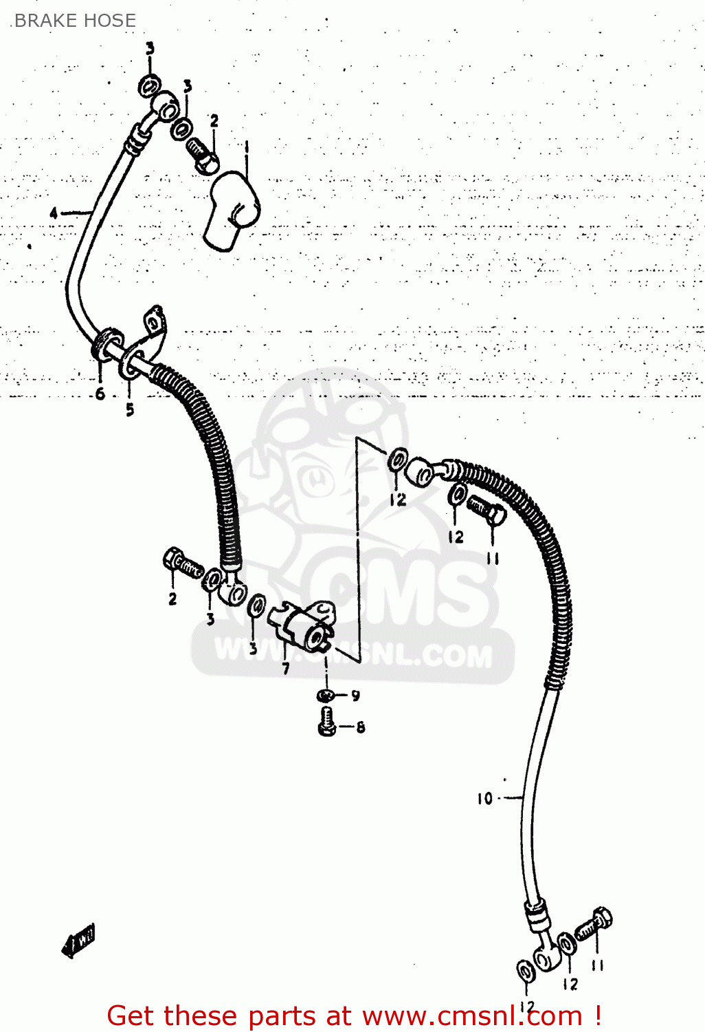 BRAKE HOSE GS425L 1979 (N) USA (E03)