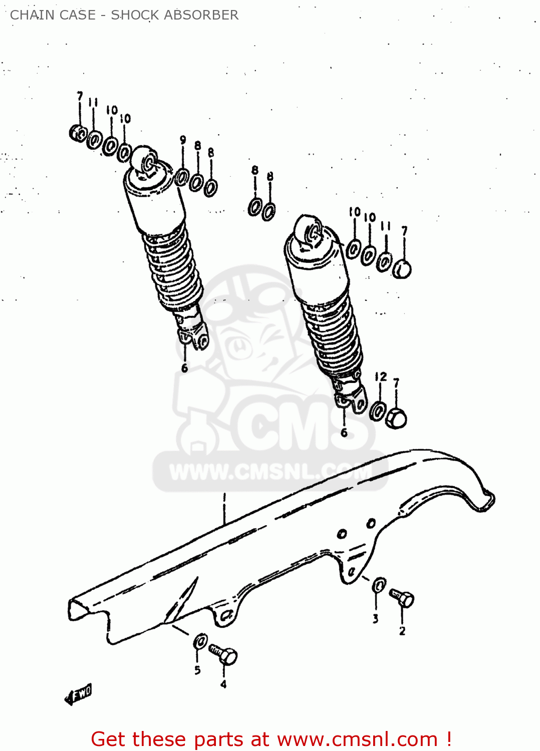 CHAIN CASE - SHOCK ABSORBER GS425L 1979 (N) USA (E03)