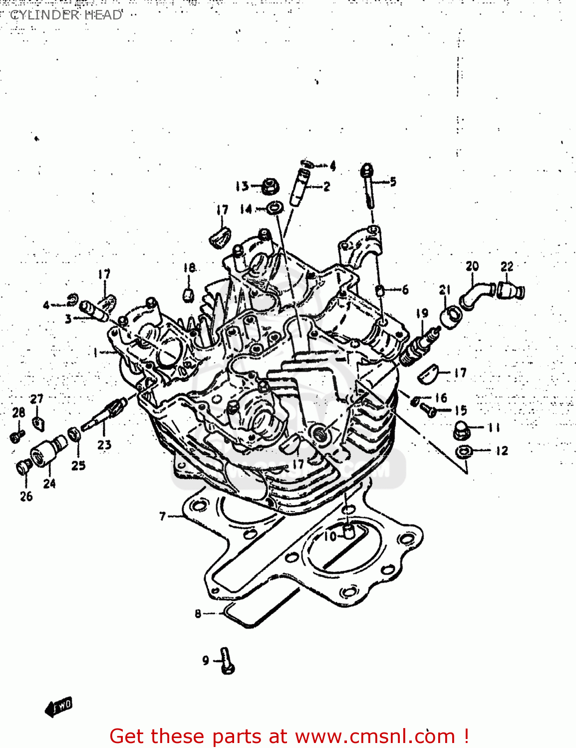 CYLINDER HEAD GS425L 1979 (N) USA (E03)