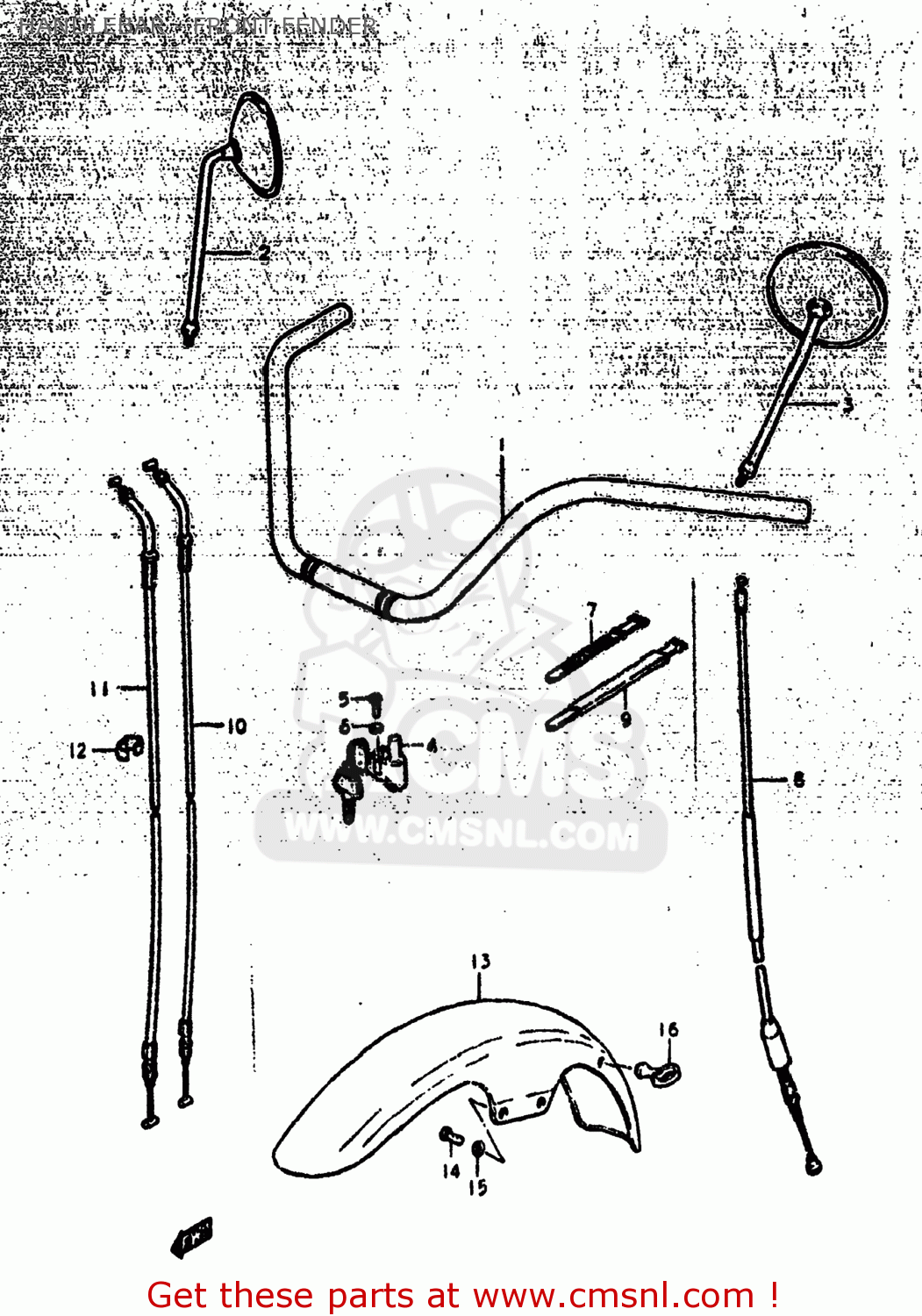 HANDLEBAR - FRONT FENDER GS425L 1979 (N) USA (E03)