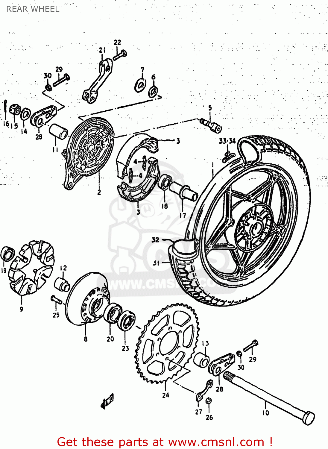REAR WHEEL GS425L 1979 (N) USA (E03)