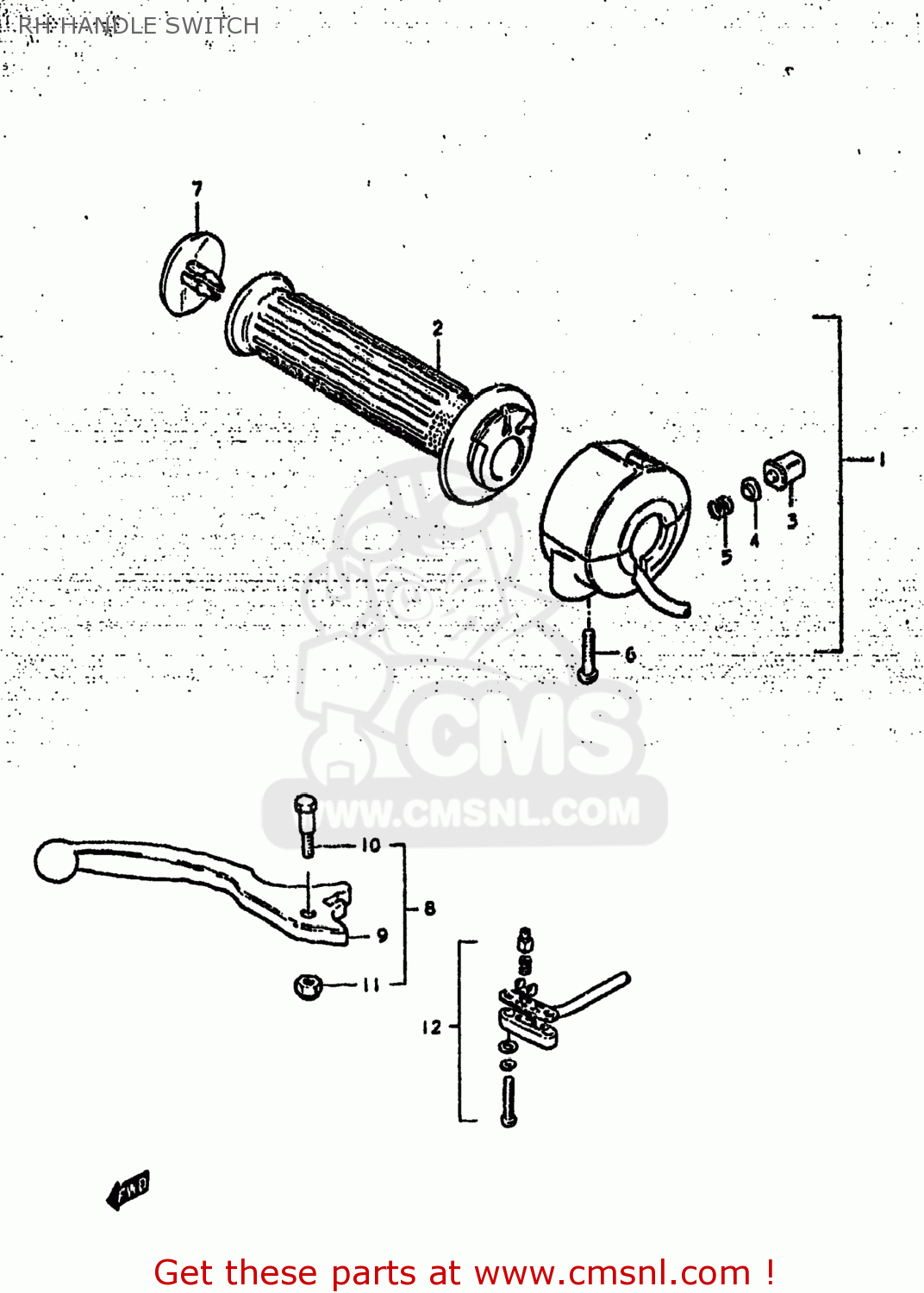 RH HANDLE SWITCH GS425L 1979 (N) USA (E03)