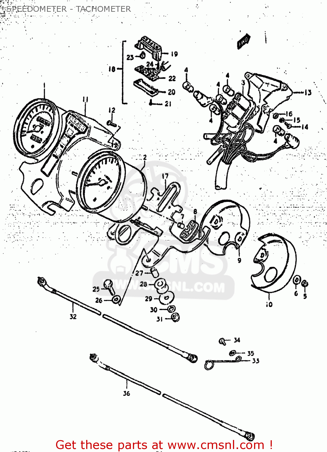 SPEEDOMETER - TACHOMETER GS425L 1979 (N) USA (E03)