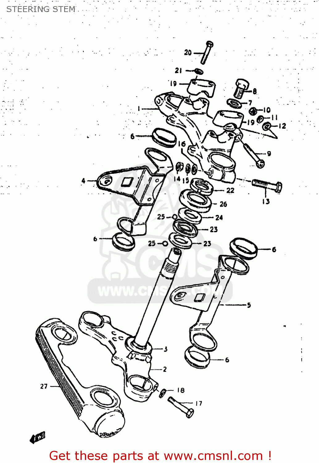 STEERING STEM GS425L 1979 (N) USA (E03)