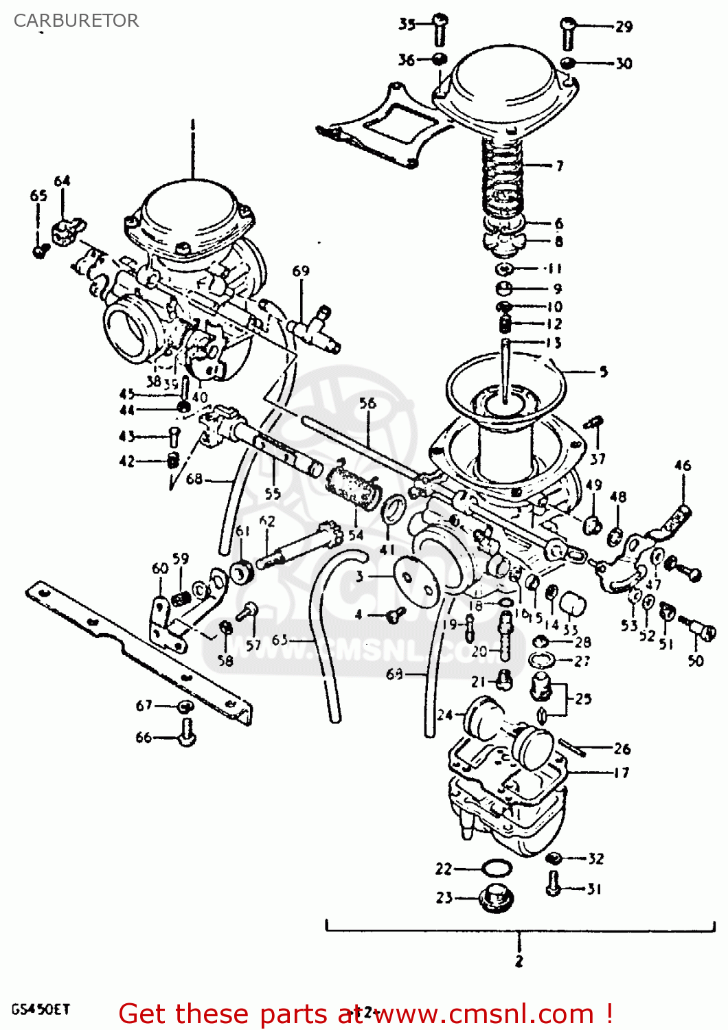 CARBURETOR GS450E 1980 (T) (E01 E02 E04 E17 E18 E21 E22 E24 E25 E34 E39)