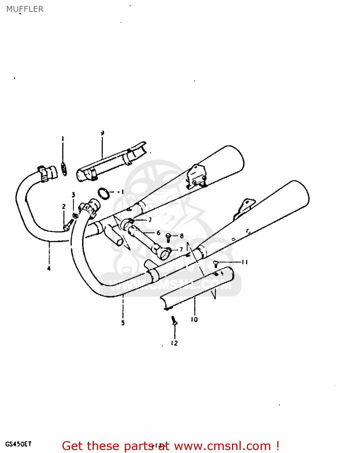 MUFFLER GS450E 1980 (T) (E01 E02 E04 E17 E18 E21 E22 E24 E25 E34 E39)