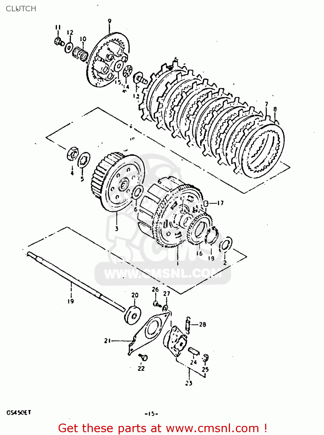 CLUTCH GS450E 1980 (T) (E01 E02 E04 E17 E18 E21 E22 E24 E25 E34 E39)