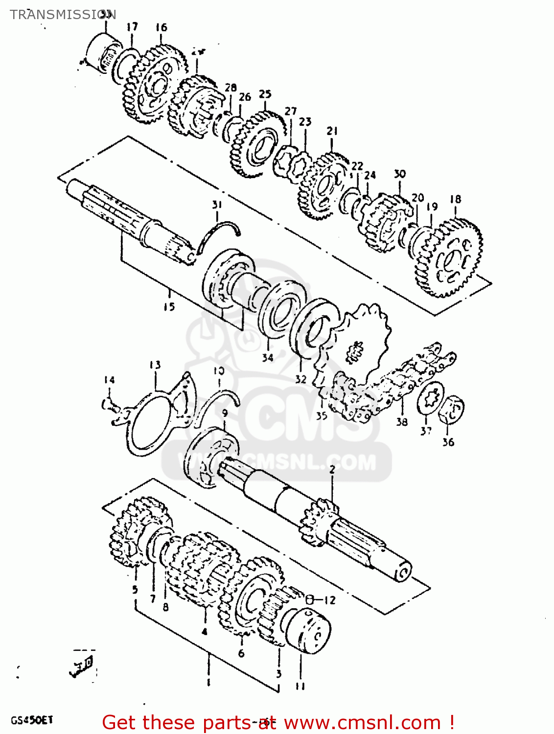 TRANSMISSION GS450E 1980 (T) (E01 E02 E04 E17 E18 E21 E22 E24 E25 E34 E39)