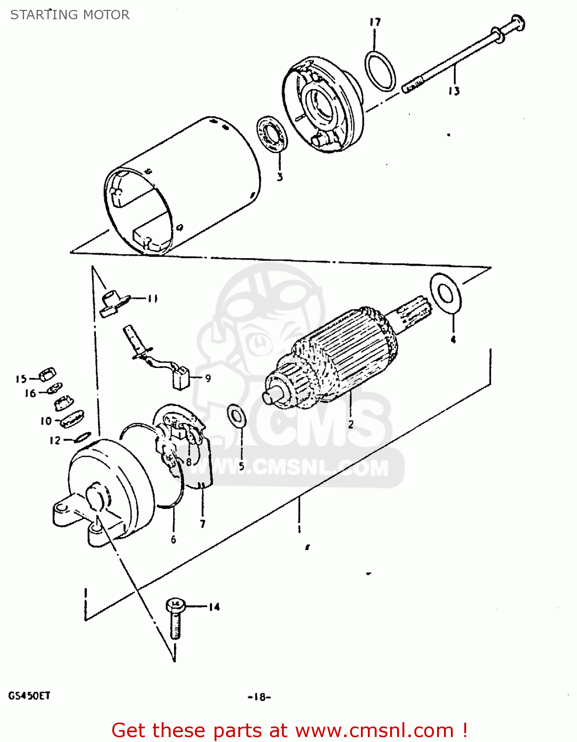 STARTING MOTOR GS450E 1980 (T) (E01 E02 E04 E17 E18 E21 E22 E24 E25 E34 E39)