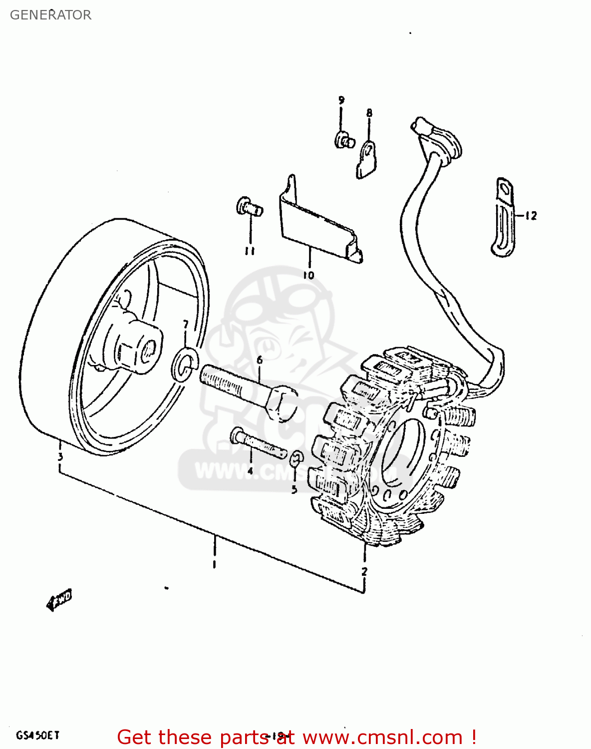 GENERATOR GS450E 1980 (T) (E01 E02 E04 E17 E18 E21 E22 E24 E25 E34 E39)