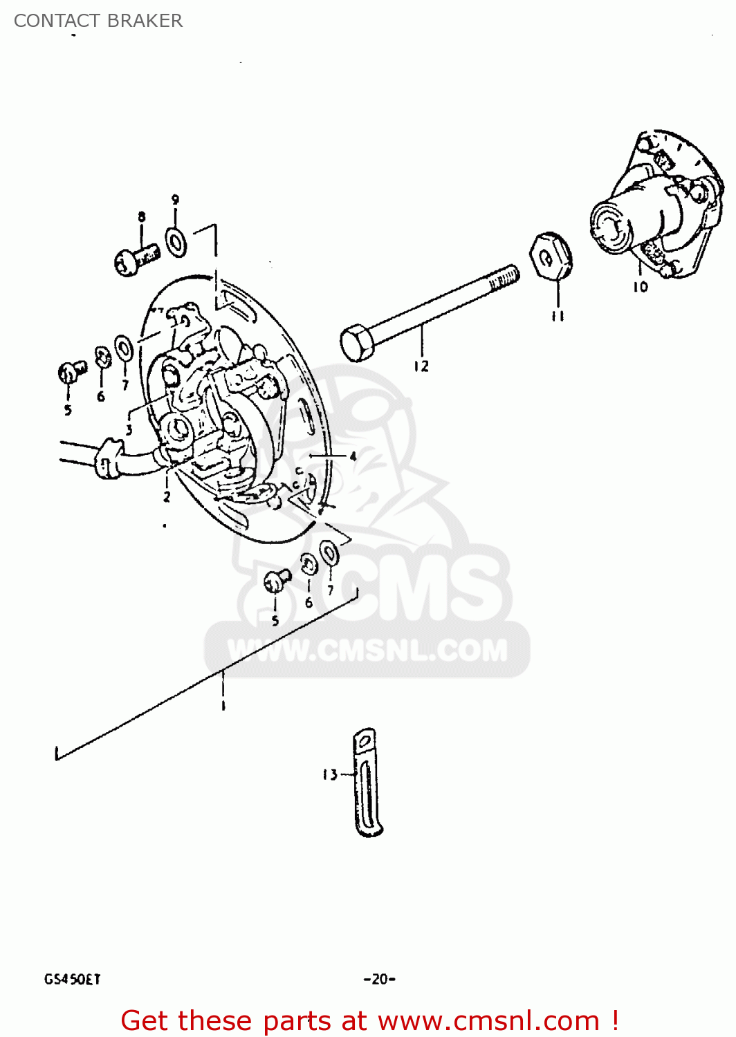 CONTACT BRAKER GS450E 1980 (T) (E01 E02 E04 E17 E18 E21 E22 E24 E25 E34 E39)
