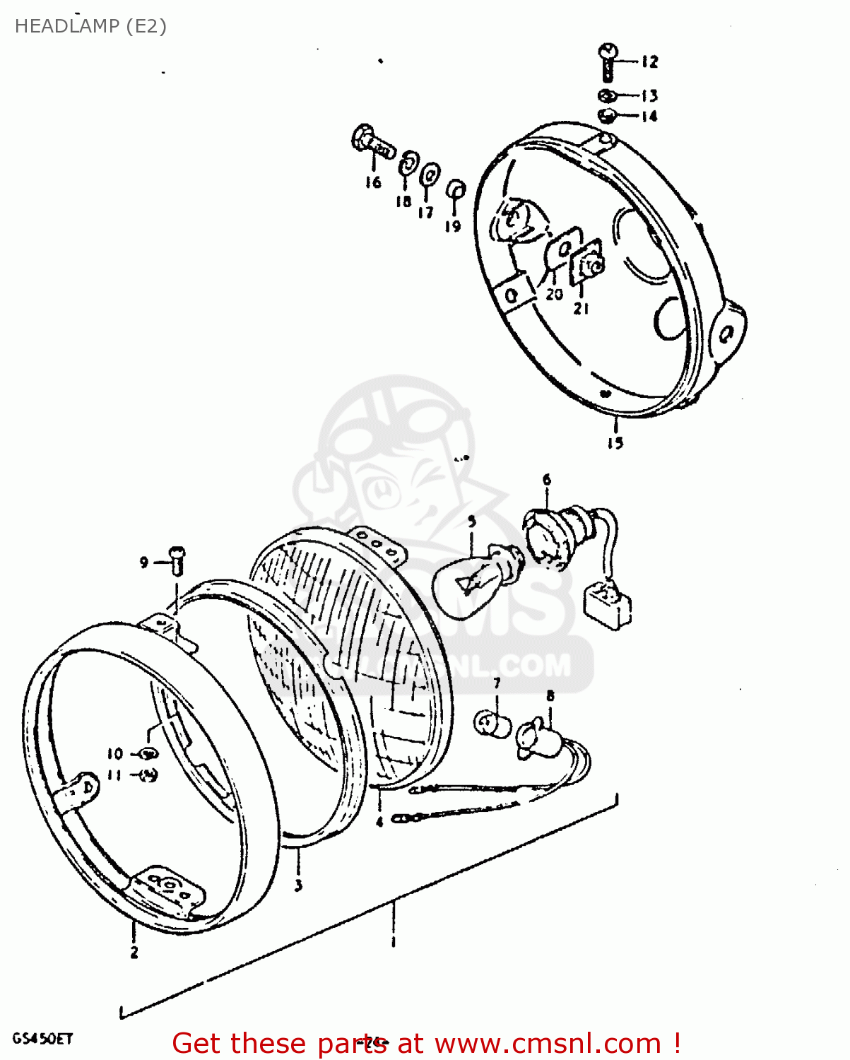 HEADLAMP (E2) GS450E 1980 (T) (E01 E02 E04 E17 E18 E21 E22 E24 E25 E34 E39)