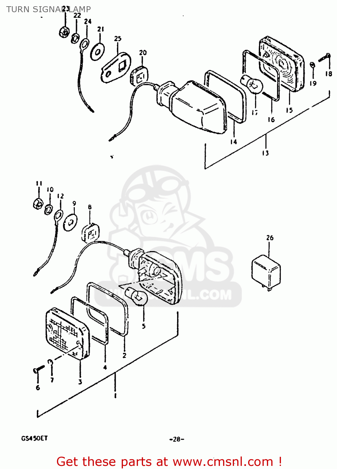 TURN SIGNAL LAMP GS450E 1980 (T) (E01 E02 E04 E17 E18 E21 E22 E24 E25 E34 E39)