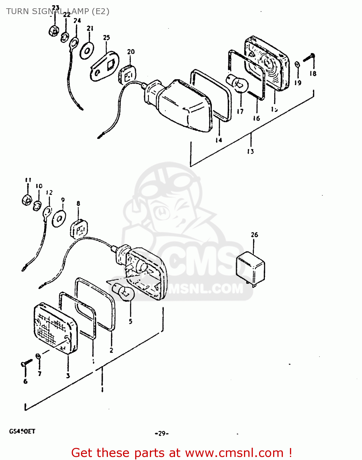 TURN SIGNAL LAMP (E2) GS450E 1980 (T) (E01 E02 E04 E17 E18 E21 E22 E24 E25 E34 E39)